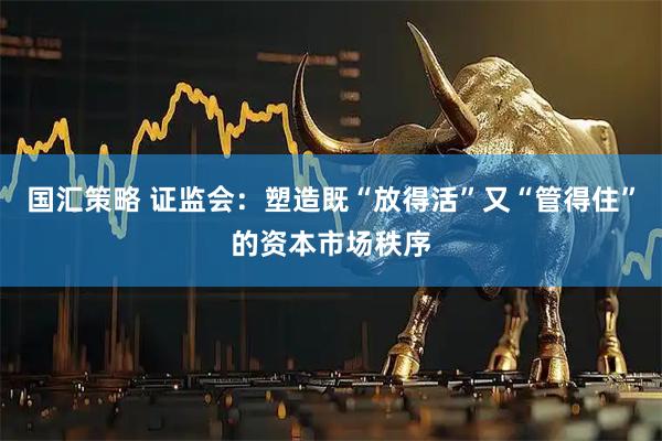 国汇策略 证监会：塑造既“放得活”又“管得住”的资本市场秩序