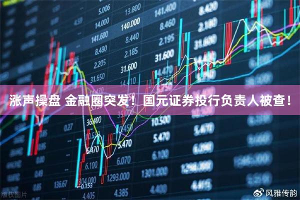 涨声操盘 金融圈突发！国元证券投行负责人被查！